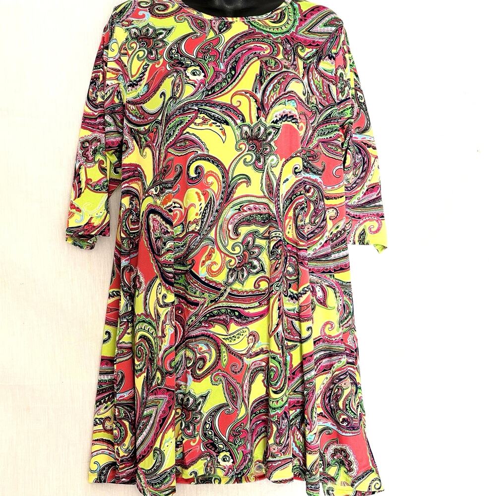 Southern Charm Flutter Tunic Womens L Paisley Boho 3/4 Sleeve NWT Boutique
